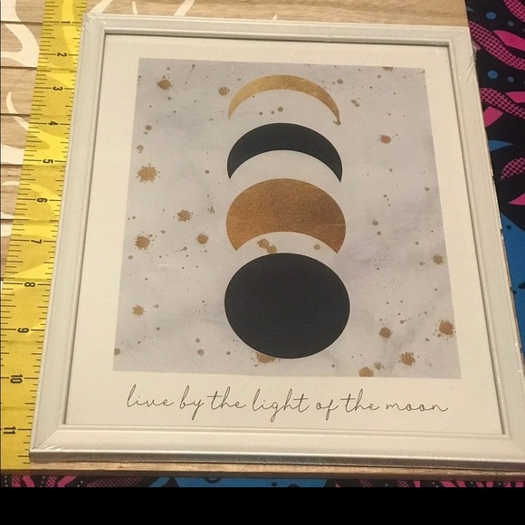 New "Live by the light of the moon" White Framed Wall Art - Picture 9 of 10